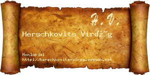 Herschkovits Virág névjegykártya